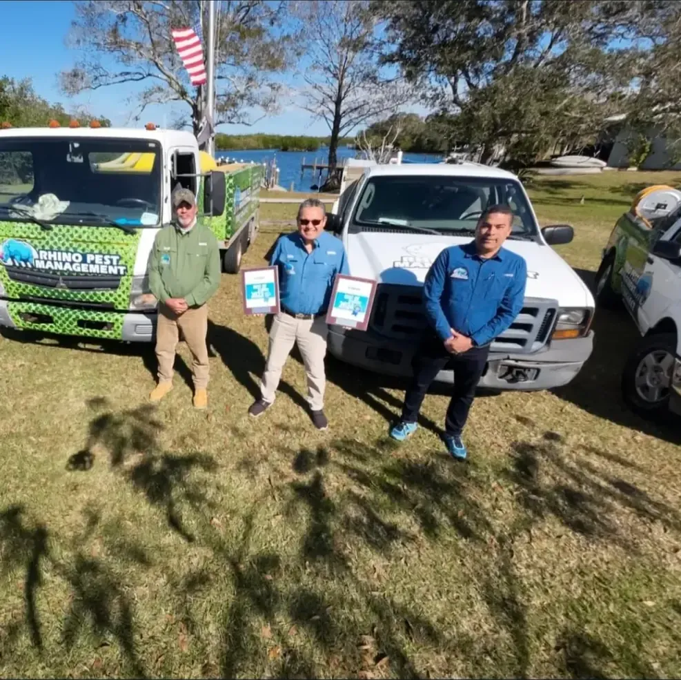 Rhino Pest Management technician providing service at the Brevard County Animal Care Center